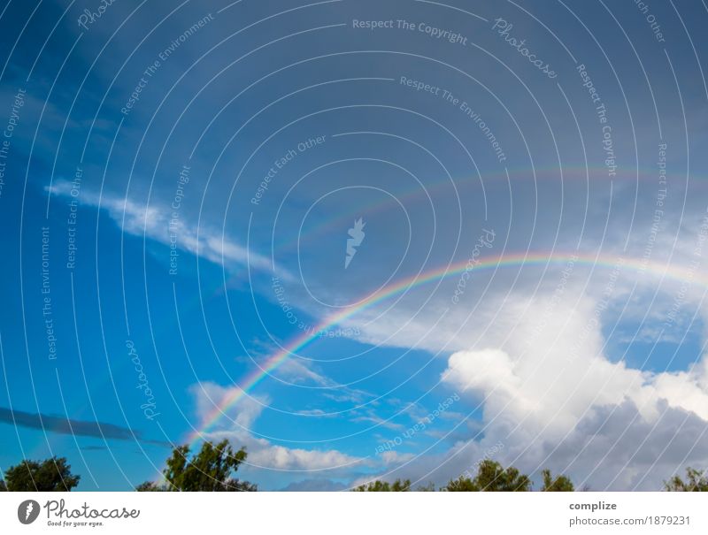 Rainbow² Vacation & Travel Trip Wind energy plant Environment Nature Landscape Elements Air Sky Storm clouds Climate Climate change Weather Beautiful weather