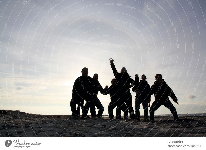 Up! #1 Joy Adventure Far-off places Freedom Sun Beach Ocean Winter Success Friendship Group 18 - 30 years Youth (Young adults) Adults Sand Air Sky Clouds