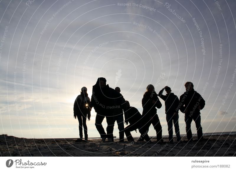 Up! #2 Joy Adventure Freedom Sun Beach Ocean Winter Human being Friendship Group 18 - 30 years Youth (Young adults) Adults Nature Sand Air Sky Clouds Sunlight