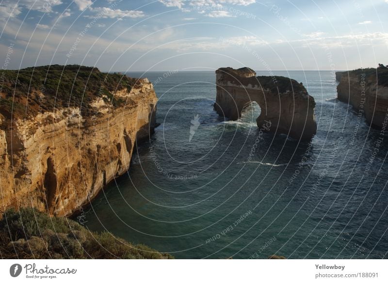 Australia - Port Campbell National Park - The Island Archway Nature Landscape Elements Air Water Sky Sun Sunlight Summer Beautiful weather Wind Rock Waves Coast