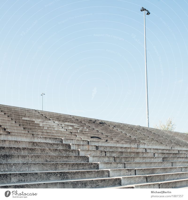 Steep and high stairs Berlin Germany Deserted Manmade structures Architecture Stairs Hideous Tall Blue Gray Lantern Colour photo Exterior shot Day Wide angle