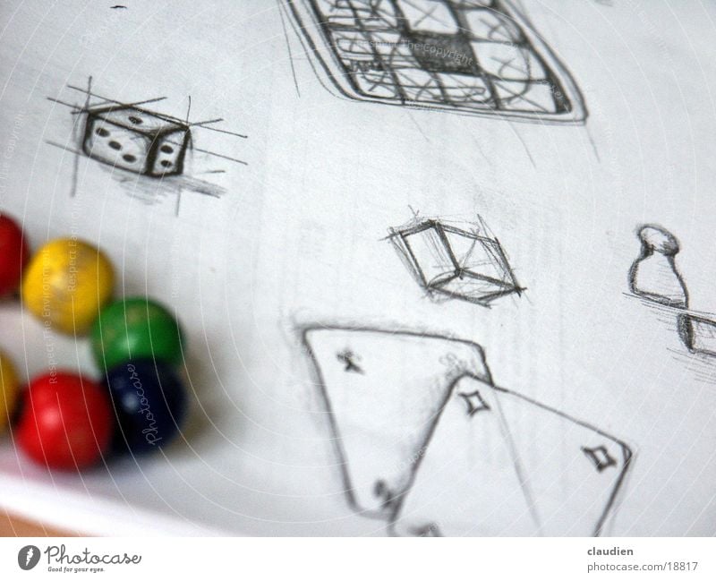 scribble Multicoloured Painting and drawing (object) Photographic technology Black & white photo Sphere food Drawing pencilled Dice