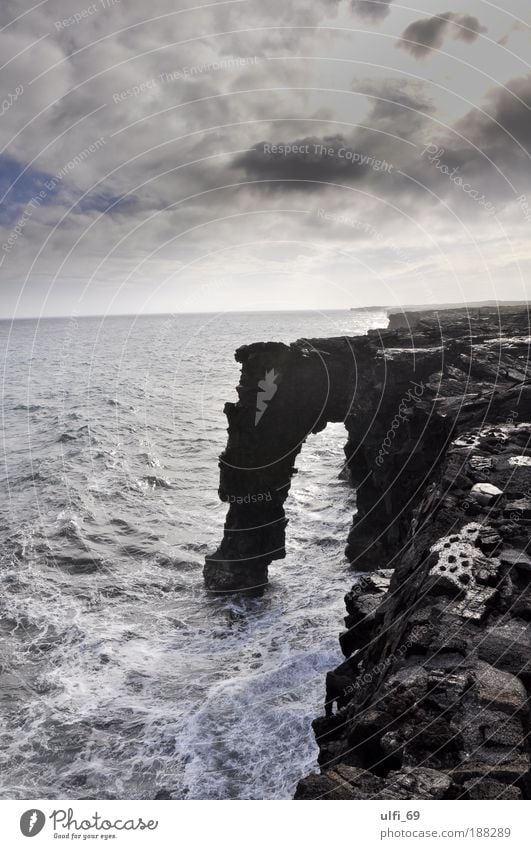 The gate at the end of the world Vacation & Travel Tourism Far-off places Ocean Island Nature Landscape Elements Water Clouds Bad weather Coast Pacific Ocean