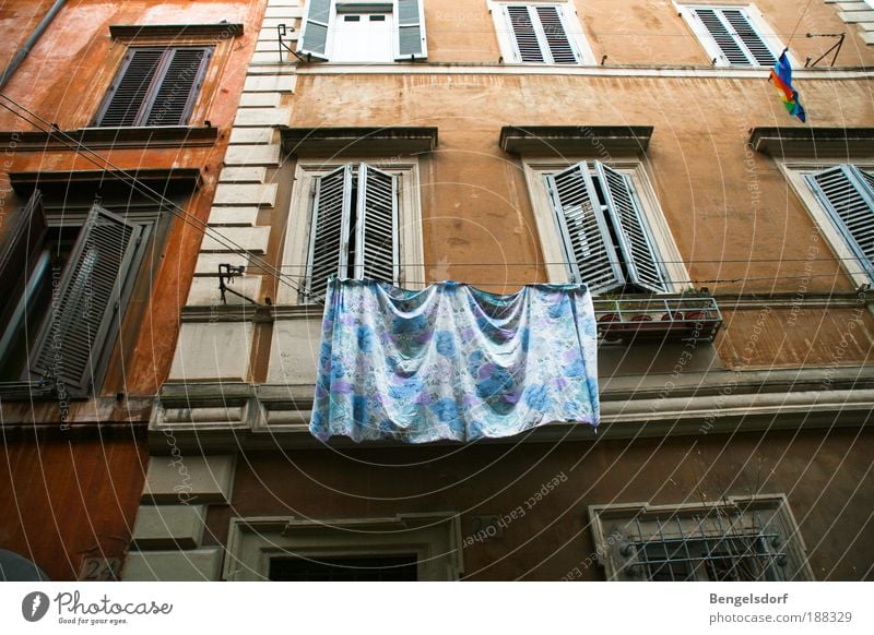 washing day Small Town Old town Populated House (Residential Structure) Manmade structures Building Architecture Wall (barrier) Wall (building) Facade Window