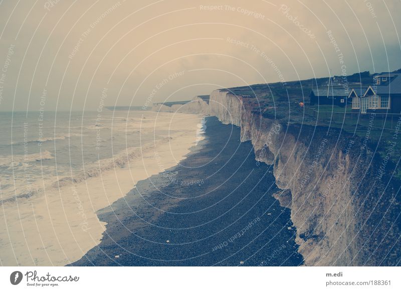 chalk coast Environment Nature Landscape Earth Sand Water Sky Clouds Horizon Autumn Wind Gale Rock Waves Coast Lakeside Beach Bay North Sea Island England