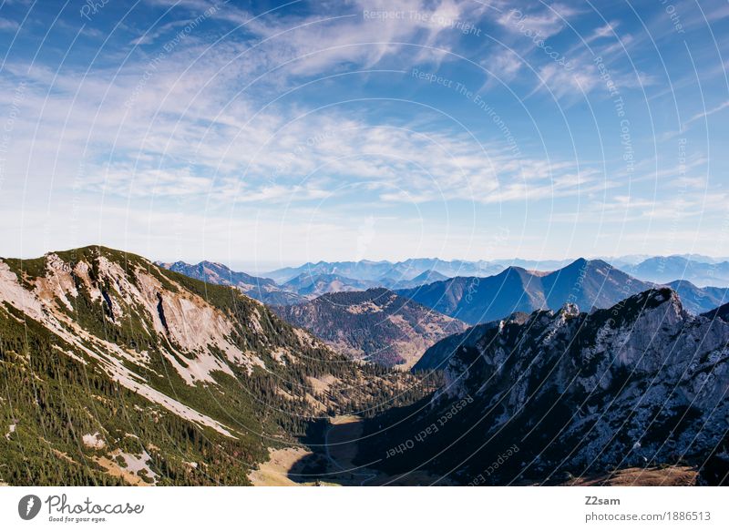 Oh you beautiful Bavarian country Adventure Mountain Hiking Nature Landscape Sky Autumn Beautiful weather Alps Peak Gigantic Infinity Sustainability Natural