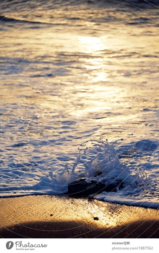 Water sculpture I Art Work of art Esthetic Drops of water Surface of water Whirlpool Ocean Coast Waves White crest Vacation photo Idyll Peaceful Colour photo