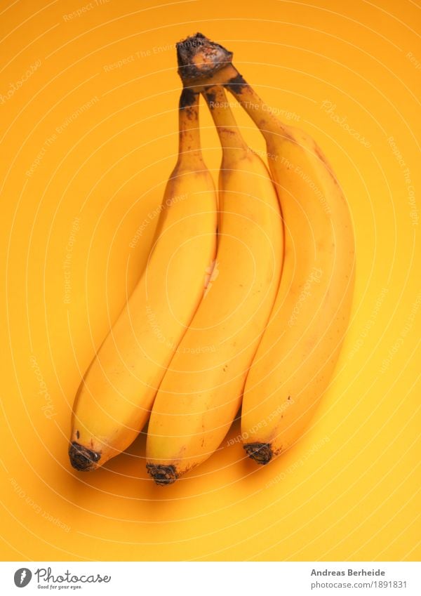 Three bananas Food Fruit Breakfast Organic produce Vegetarian diet Healthy Eating Wellness Life Delicious Sweet Yellow fresh juicy meal nutrition organic ripe