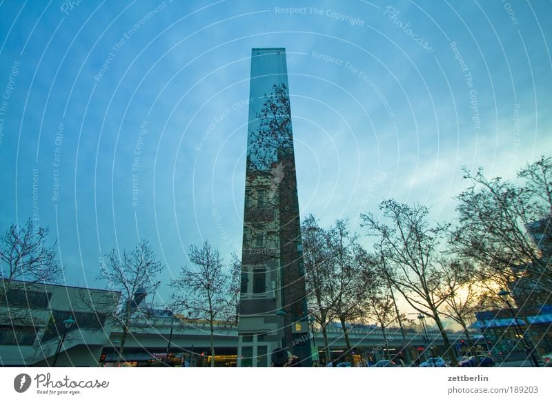 Unbuntes Steglitz Mirror Reflection Stele Sky Winter House (Residential Structure) Tree Places Town Monument Holocaust memorial steglitz Berlin