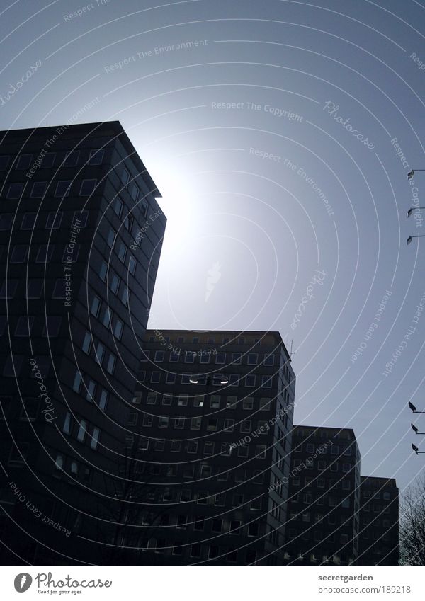 a shining appearance. Construction site Solar Power Cloudless sky Summer Beautiful weather Hamburg Downtown Skyline High-rise Building Architecture Facade