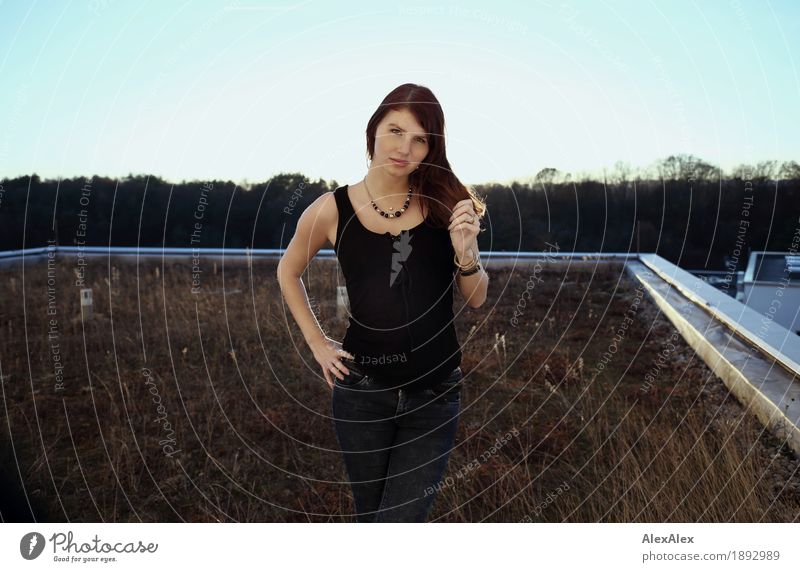 ...if a balcony was too small. Joy Beautiful Roof garden Young woman Youth (Young adults) 18 - 30 years Adults Landscape Cloudless sky Horizon Beautiful weather