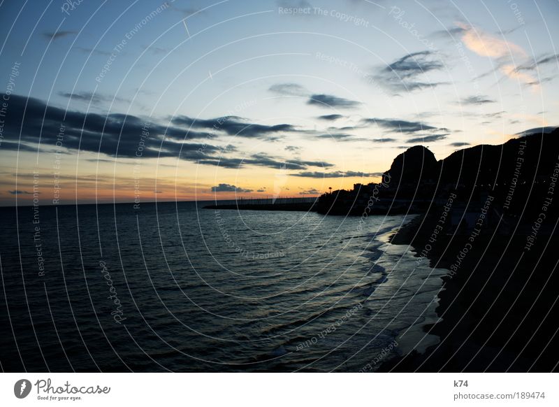 Aiguadolç Environment Landscape Water Sky Clouds Sun Sunrise Sunset Sunlight Coast Beach Bay Ocean Free Far-off places Colour photo Exterior shot Deserted