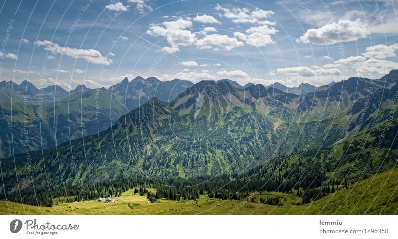 Mountain landscape in the Austrian Alps Vacation & Travel Tourism Trip Hiking Climbing Mountaineering Environment Nature Landscape Plant Sky Clouds Horizon