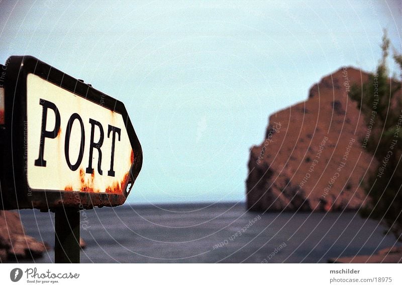 Directions to the port of Sa Calobra Majorca Loneliness Beach Europe Signpost to the harbour Nature