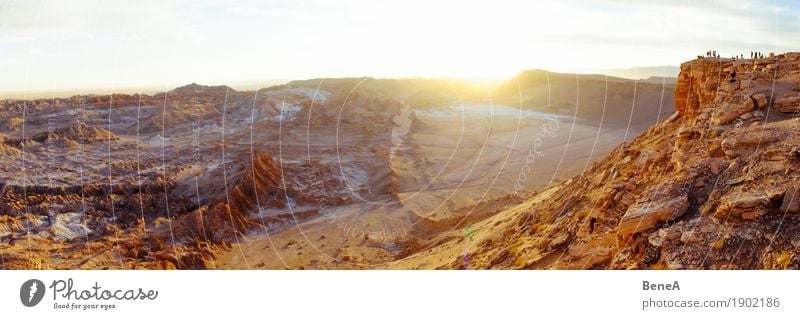 Tourists enjoy sunset over Moon Valley, Atacama Desert Vacation & Travel Sightseeing Human being Nature Sand Discover Experience Tourism Environment