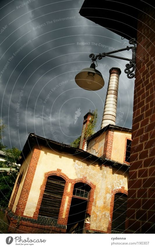 apocalyptic mood Environment Storm clouds Industrial plant Manmade structures Building Architecture Window Loneliness Apocalyptic sentiment Mysterious Life