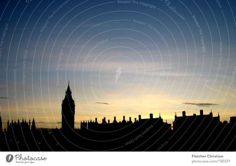 Big Ben's Skyline River bank Themse London England Great Britain Europe Capital city Port City Downtown Populated House (Residential Structure) Clock tower Roof