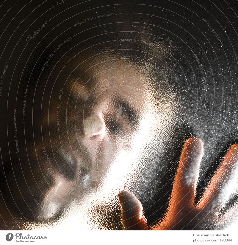 Trapped Behind Glass Human being Masculine Head Hair and hairstyles Face Nose Mouth Lips Teeth Facial hair Hand Fingers 1 30 - 45 years Adults Brunette