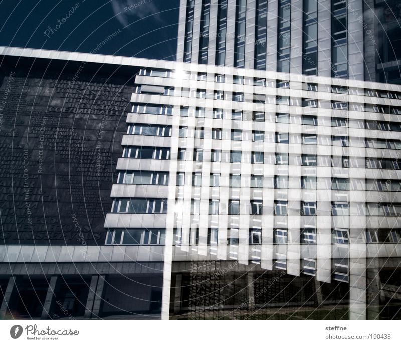 different point of view Chemnitz Building Tourist Attraction Bizarre Double exposure Colour photo Exterior shot Experimental Day Contrast Sunlight Architecture