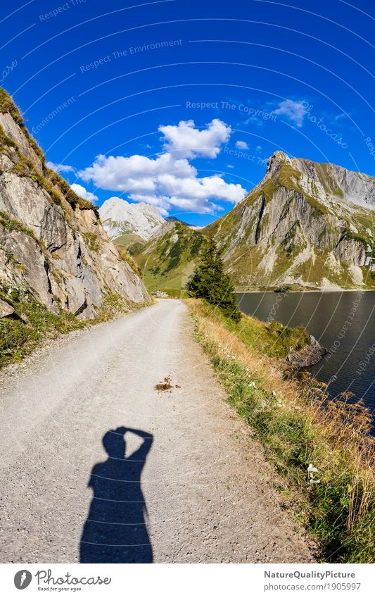 spullersea in austria Summer Hiking Human being Man Adults 1 Nature Landscape Sky Clouds Alps Mountain Peak Gigantic Tall Retro Green Spullersee bühel