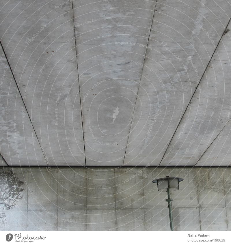 under the bridge Deserted Bridge Street lighting Lantern Concrete Gray dreariness Exterior shot Copy Space left Copy Space top Copy Space middle Day