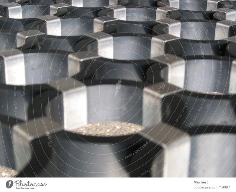 Black Rings Industry Circle Connection Silver Metal