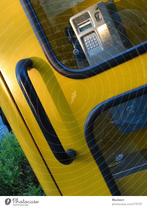 Yellow! cell Phone box Door handle Black Telephone Services Glass seal Shadow