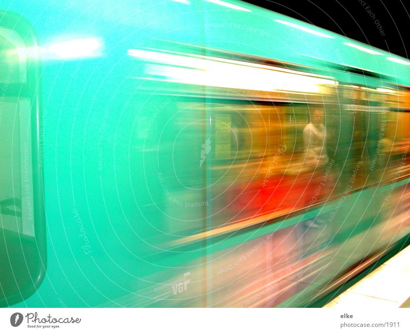 races past Speed Underground Man Transport Human being