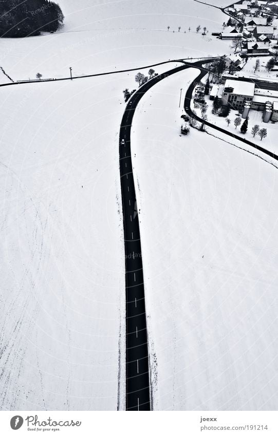 home Landscape Earth Winter Ice Frost Snow Village Small Town Outskirts Deserted House (Residential Structure) Traffic infrastructure Street Crossroads Vehicle