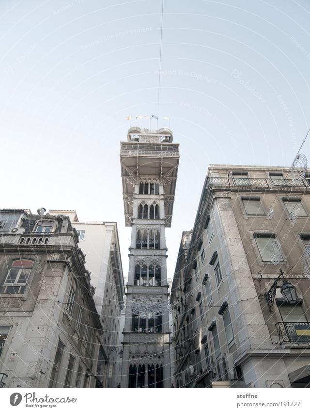 666 | Elevator to hell Cloudless sky Beautiful weather Lisbon Portugal Capital city Downtown Old town House (Residential Structure) Tourist Attraction Landmark