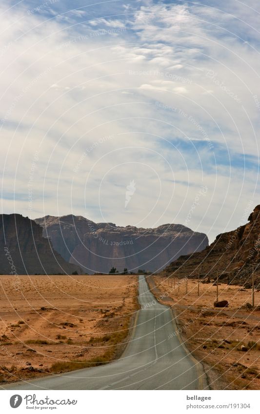 Road to nowhere Nature Landscape Earth Clouds Hill Rock Mountain Desert Road traffic Motoring Street Far-off places Infinity Warmth Brown Success Longing