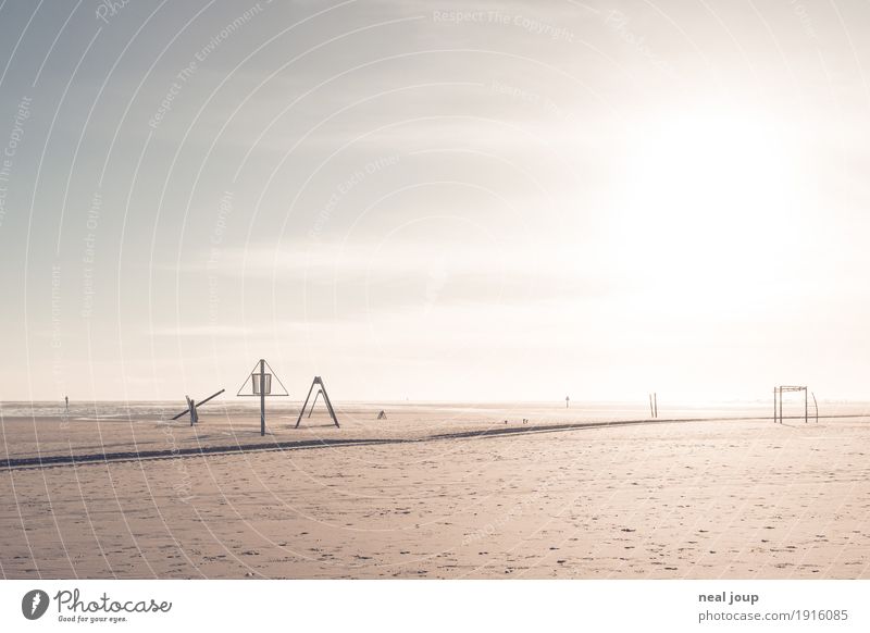 Playground with lots of space Playing Toys Vacation & Travel Far-off places Coast Beach North Sea St. Peter-Ording Sand Relaxation Fitness Dream Wait Simple