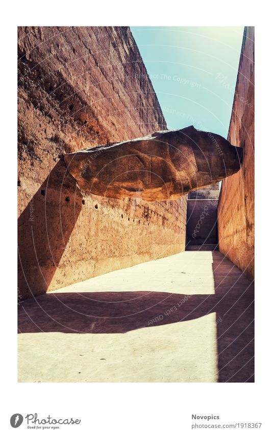 El Badi Palace - Marrakech - Morocco Vacation & Travel Sightseeing Architecture Tourist Attraction Stone Large Blue Red Dangerous Still Life worth seeing voyage