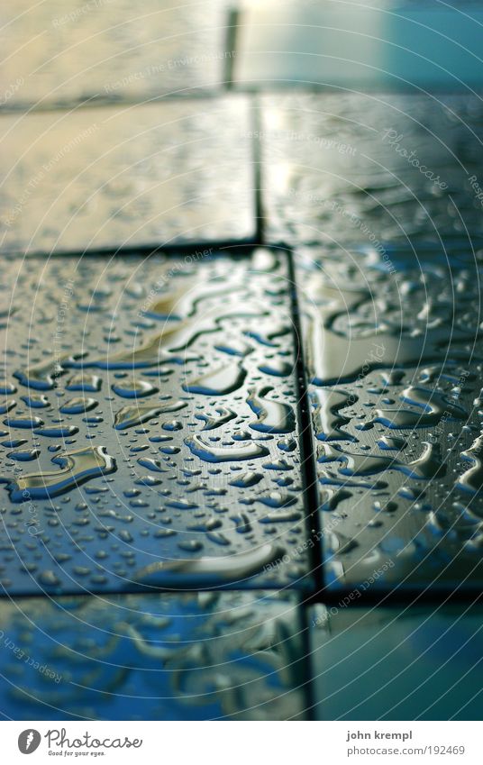 wetlands Nutrition Water Drops of water Weather Bad weather Rain Thunder and lightning Glittering Wet Blue Green Sadness Longing Loneliness Idyll Calm Past