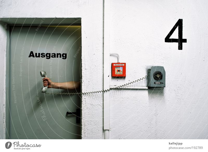 four you... Telephone Technology Telecommunications Information Technology Masculine Life Arm Hand Fingers Communicate To talk Way out Fire alarm Emergency