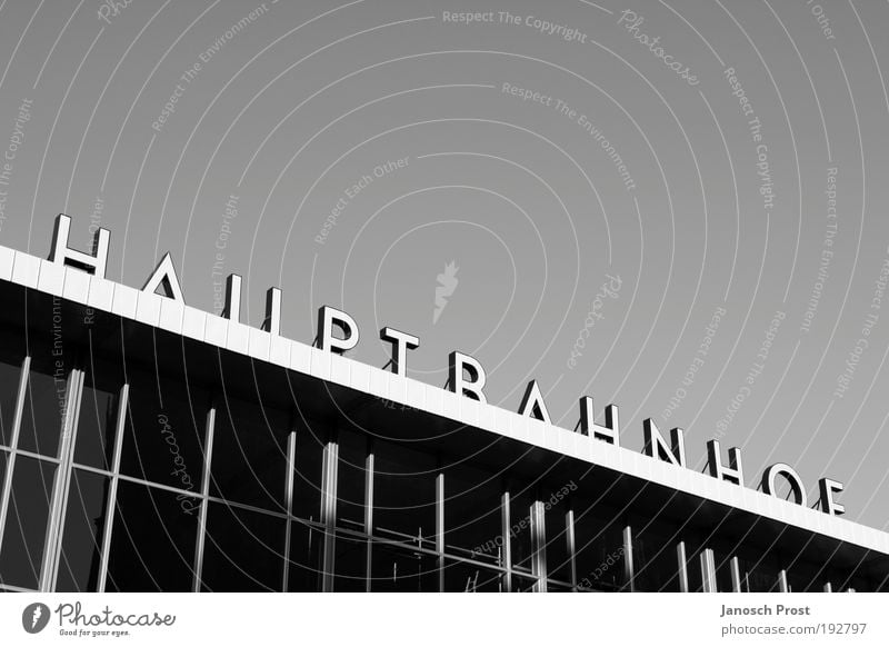 Central Station II Sky Cloudless sky Summer Cologne Germany Europe Capital city Downtown Train station Building Transport Passenger traffic Logistics