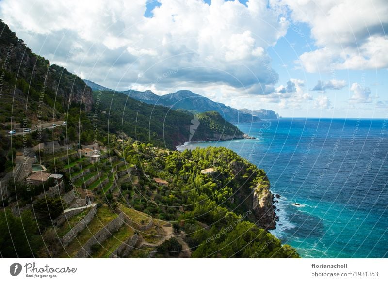 Serra de Tramuntana, Coast line, Palma de Majorca Nature Plant Sky Clouds Climate Tree Grass Lake Vacation & Travel Hiking Blue Green White Colour photo Day