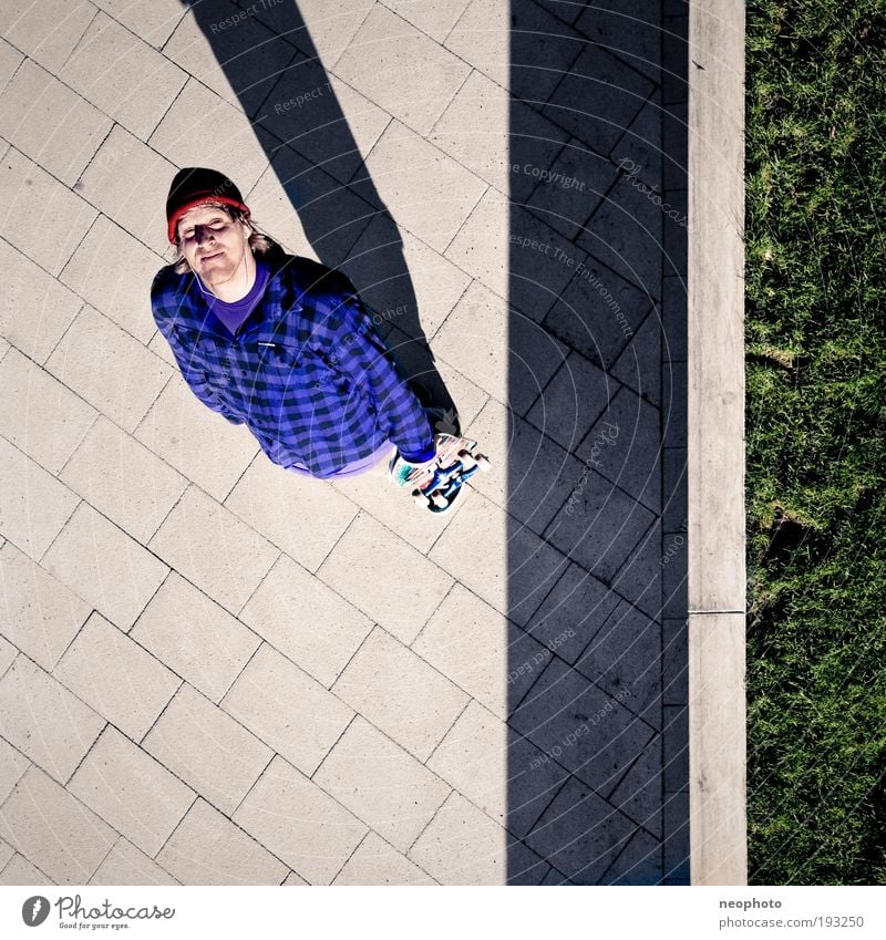 Gods Eye Skateboarding Breathe Expectation Hope Contentment Square Colour photo Exterior shot Aerial photograph Light Shadow Contrast Bird's-eye view