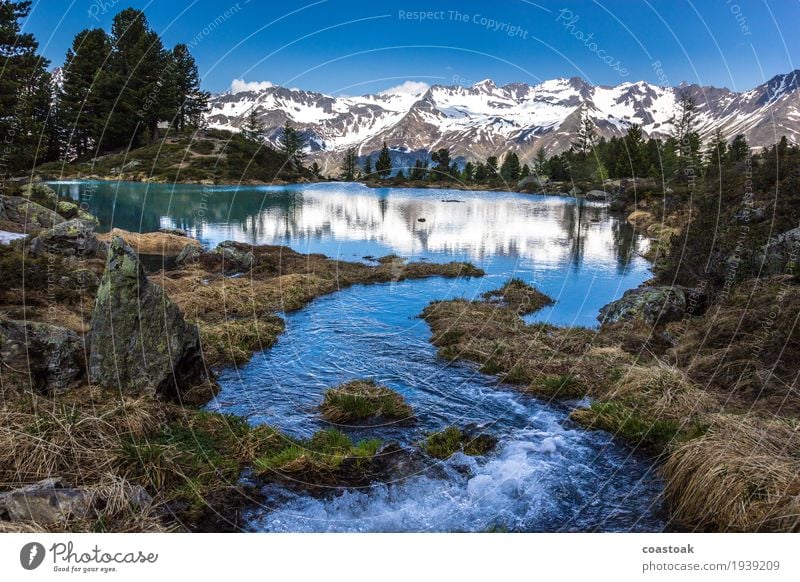 tributary at the Berglisee Nature Landscape Water Sky Summer Alps Mountain Lake mountain lake Fluid Free Happy Spring fever Dream Wanderlust Colour photo