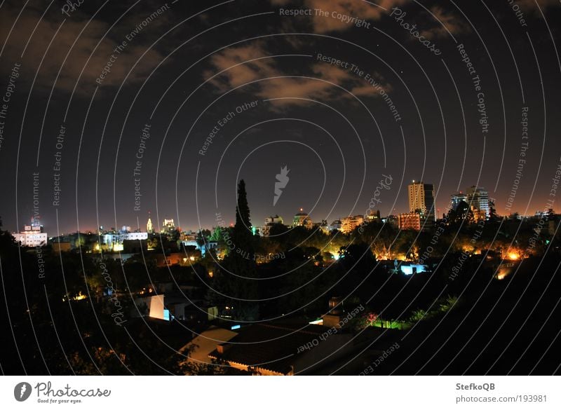 night owl Environment Landscape Sky Night sky Stars Horizon Summer Beautiful weather Mendoza city Argentina South America Town Downtown Skyline