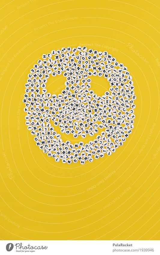 #AS# Big Smile Art Work of art Trade Happy Birthday Smiley Laughter Happiness Letters (alphabet) Funny Slapstick Emotions Emotion design Yellow Gaudy Fashioned