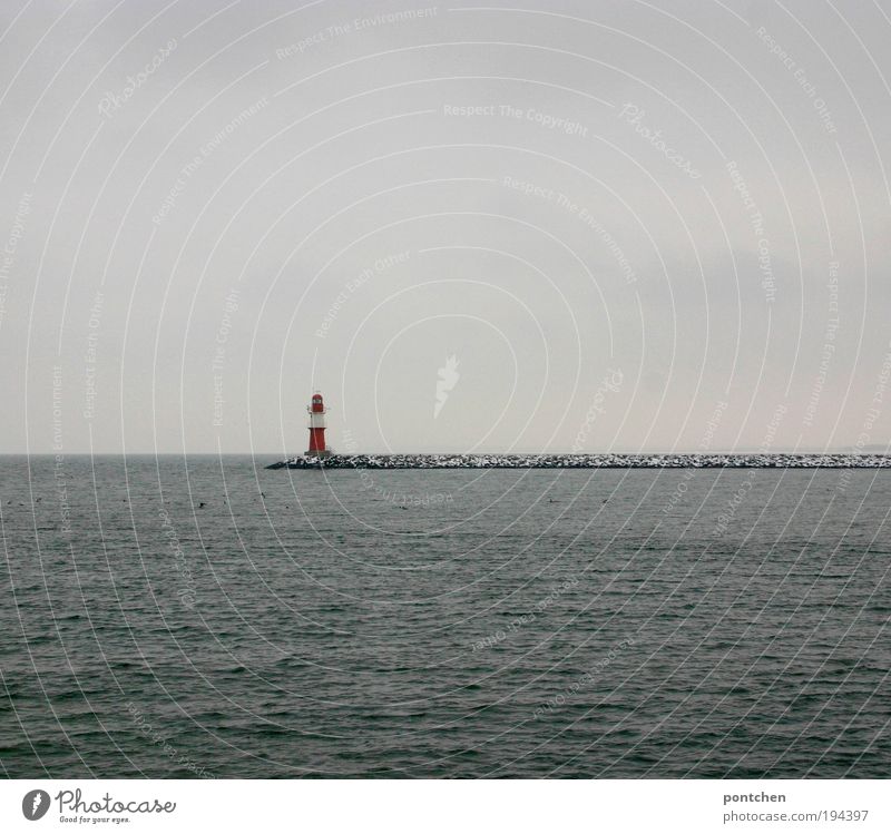 Warnemünde lighthouse Vacation & Travel Tourism Trip Freedom Beach Ocean Island Waves Seaman Environment Landscape Elements Water Clouds Winter Weather