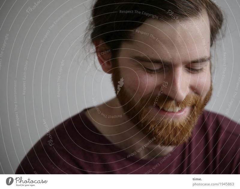 . Masculine Man Adults 1 Human being T-shirt Long-haired Braids Beard Laughter Dream Friendliness Happiness Funny Beautiful Emotions Moody Passion