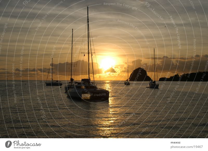 sundown II Watercraft Sailboat Ocean Clouds Sunset Sky