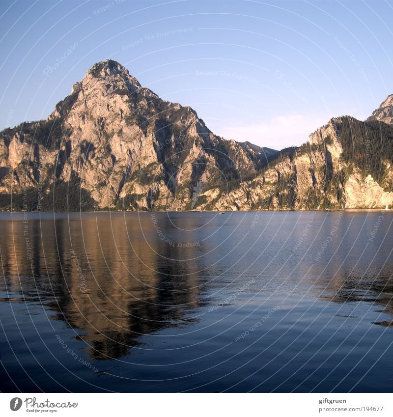 oversized puddle picture Environment Nature Landscape Water Sky Summer Rock Mountain Peak Lakeside Body of water Austria Federal State of Upper Austria