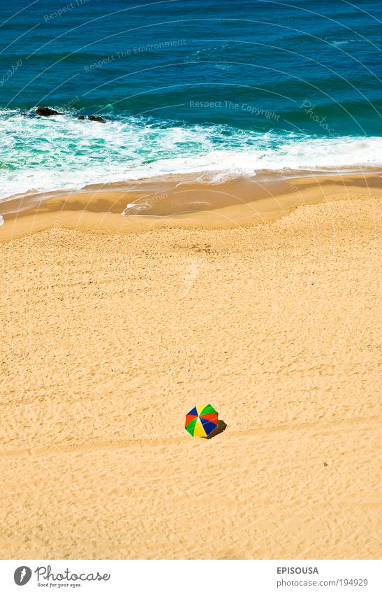 Alone on the beach. Loneliness Beach Vacation & Travel Luxury only Portugal Vertical Red Sand Cruz Tourist Tourism Summer Coast Nature Ocean Water Destination