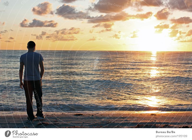 View towards Europe Human being Masculine Man Adults 1 18 - 30 years Youth (Young adults) Elements Sand Water Sky Clouds Moody Happy Contentment