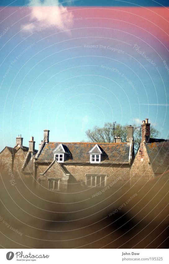 in the countryside Living or residing Sky Clouds Beautiful weather Village House (Residential Structure) Detached house Facade Window Roof Chimney Curiosity