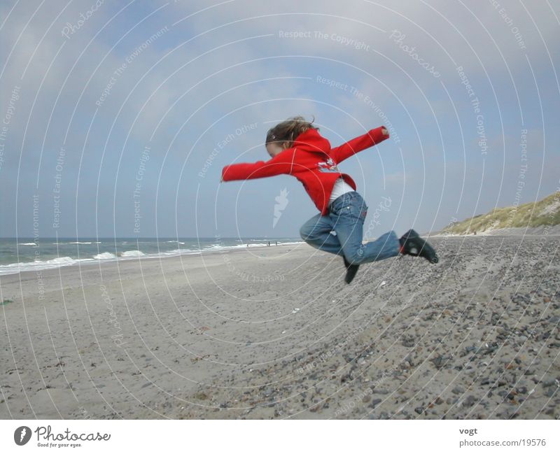 Energy Ocean Jump Child Beach dune Water Energy industry Stone Life