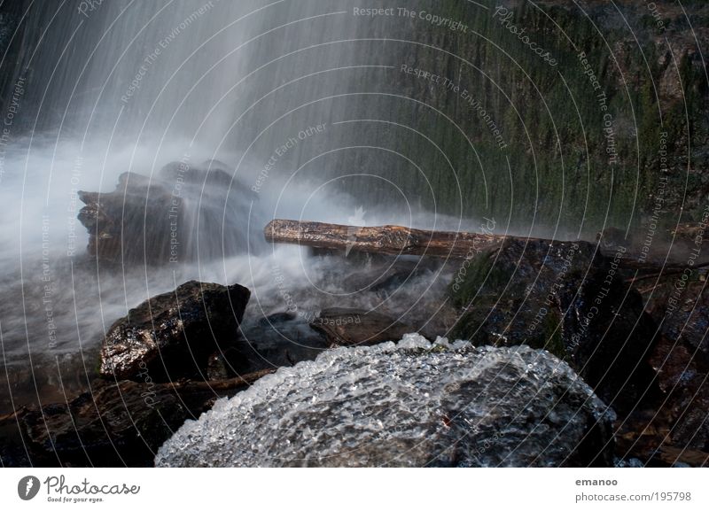 freezing rain Winter Environment Nature Water Drops of water Fog Rain Ice Frost Moss Mountain Cold Waterfall To fall Brook River Body of water Ice crystal Rock